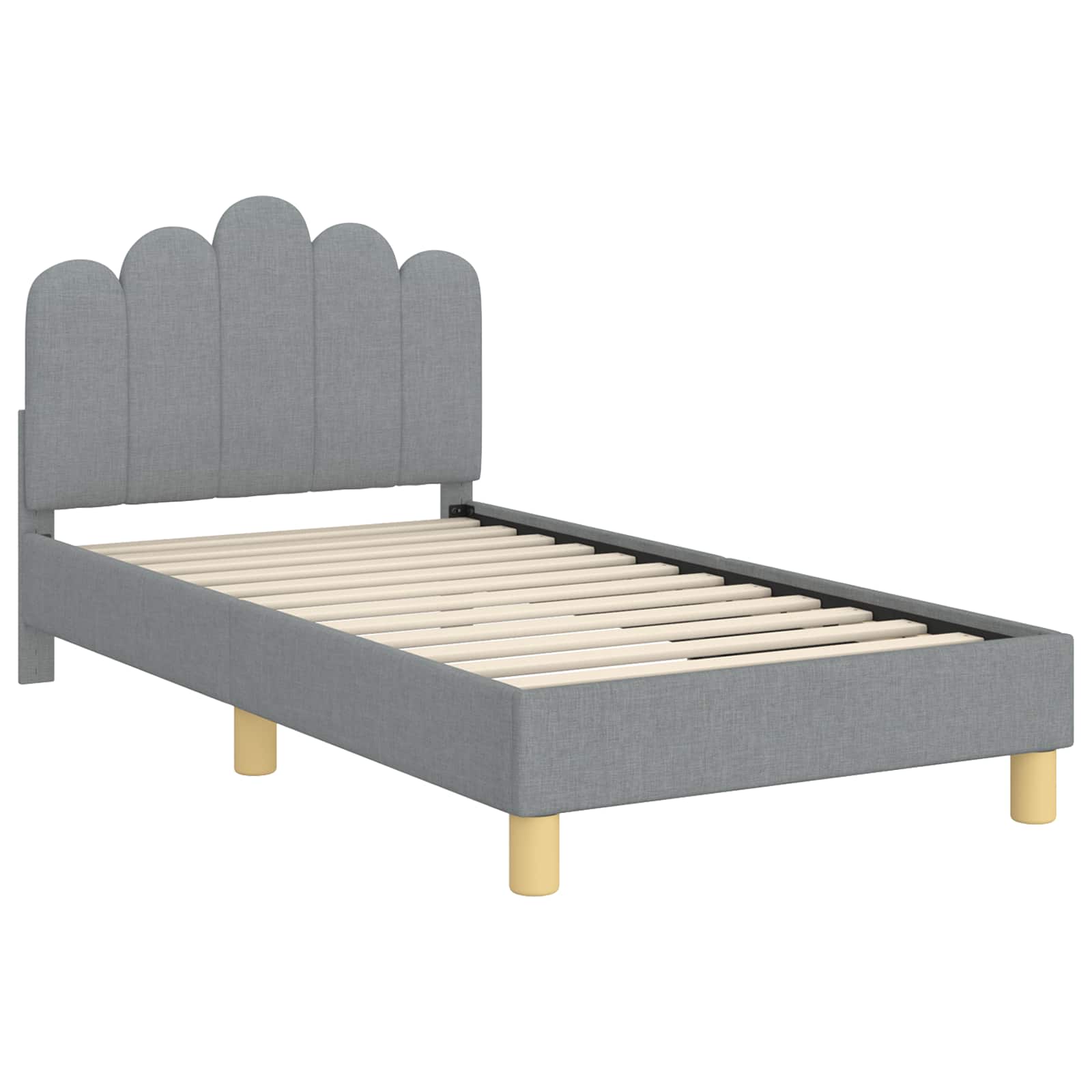 Peuterbedframe met hoofdbord Lichtgrijs 80 x 160 cm Stof | luizaXL | Dé meubelwinkel voor elk interieur Peuterbedframe met hoofdbord Lichtgrijs 80 x 160 cm Stof - Afbeelding 4