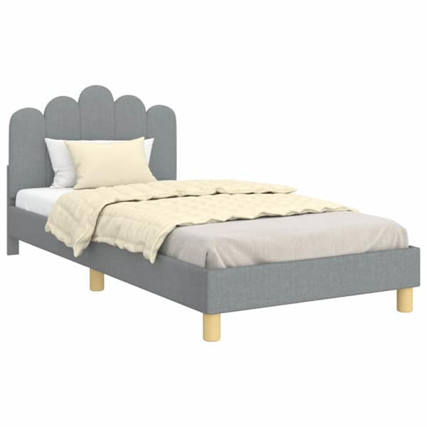 vidaXL Laste voodiraam peatoega peaga Helehall 80 x 200 cm kangas