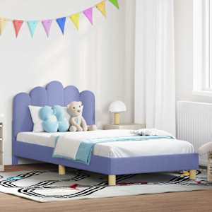 Rám postele pro děti s čelem Modrá džínovina 80 x 200 cm Textil - obrázek 1