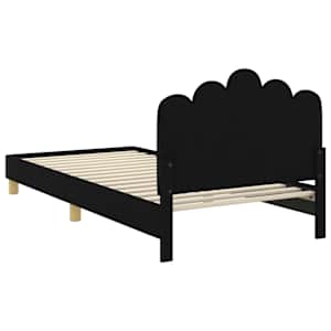 Rám postele pro děti s čelem s čelo Černá 90 x 200 cm Textil - obrázek 7