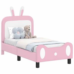 vidaXL Kuni 3-aastase voodi raam koos peatoega Roosa 70 x 140 cm PU