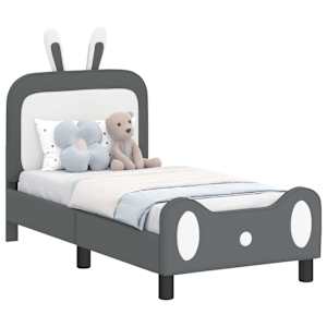 vidaXL Kuni 3-aastase voodi raam koos peatoega Helehall 70 x 140 cm PU