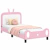 vidaXL Laste voodiraam peatoega Roosa 90 x 190 cm PU