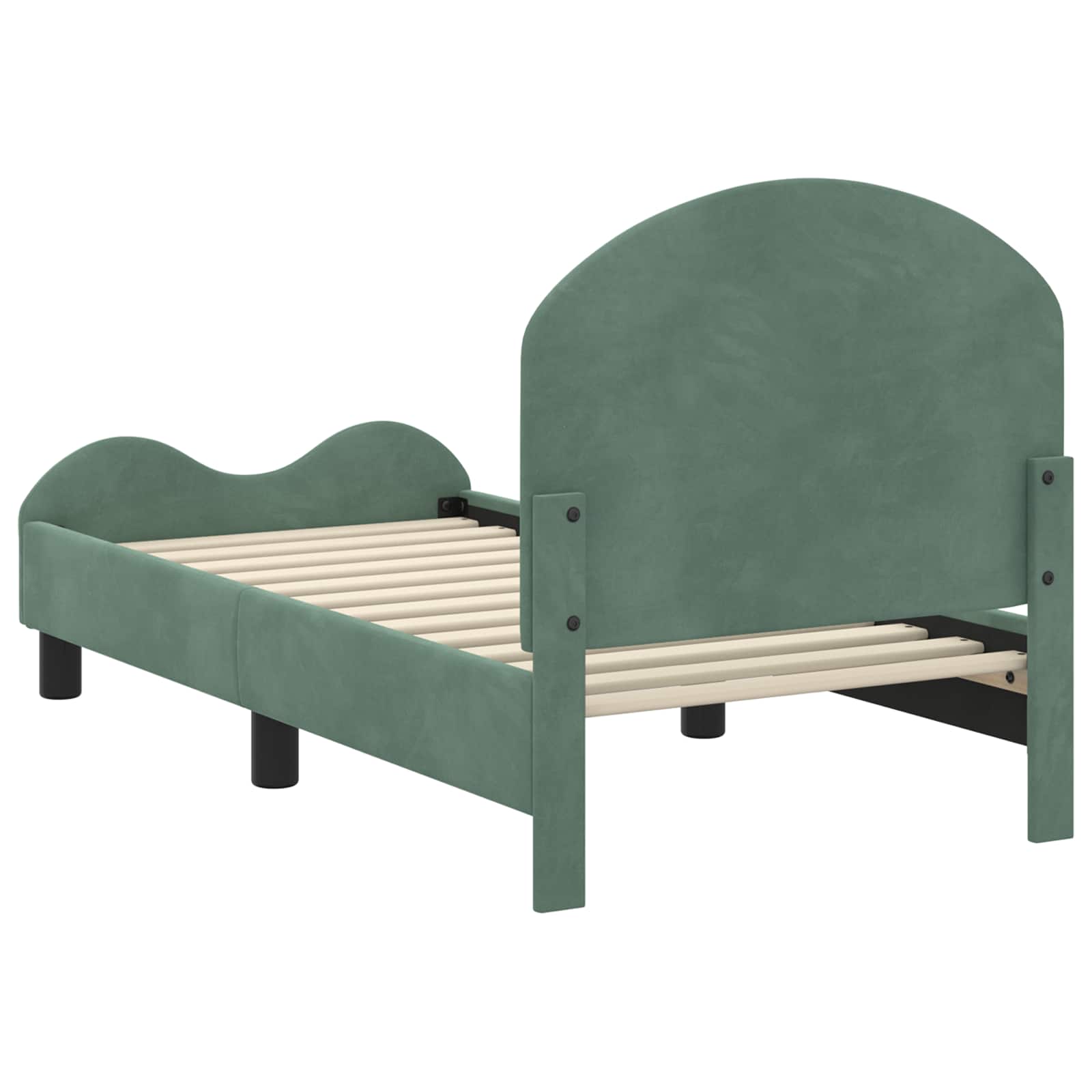 Peuterbedframe met hoofdbord Zeegroen 70 x 140 cm Fluweel | luizaXL | Dé meubelwinkel voor elk interieur Peuterbedframe met hoofdbord Zeegroen 70 x 140 cm Fluweel - Afbeelding 7