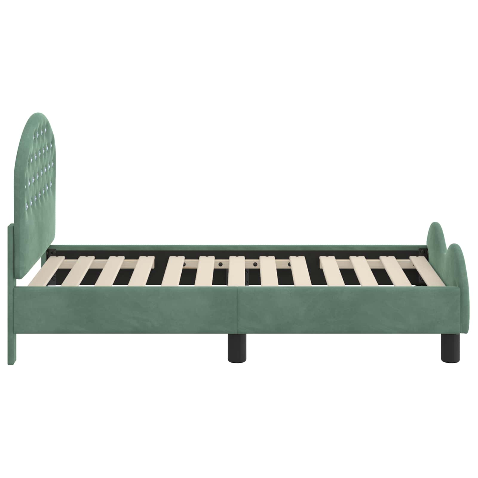 Peuterbedframe met hoofdbord Zeegroen 70 x 140 cm Fluweel | luizaXL | Dé meubelwinkel voor elk interieur Peuterbedframe met hoofdbord Zeegroen 70 x 140 cm Fluweel - Afbeelding 6