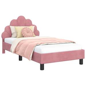 vidaXL Laste voodiraam peatoega peaga Roosa 80 x 160 cm Samet