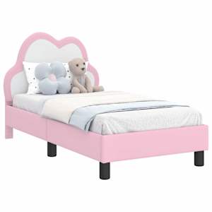 vidaXL Kuni 3-aastase voodi raam koos peatoega Roosa 70 x 140 cm PU
