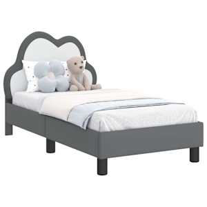 vidaXL Kuni 3-aastase voodi raam koos peatoega Helehall 70 x 140 cm PU