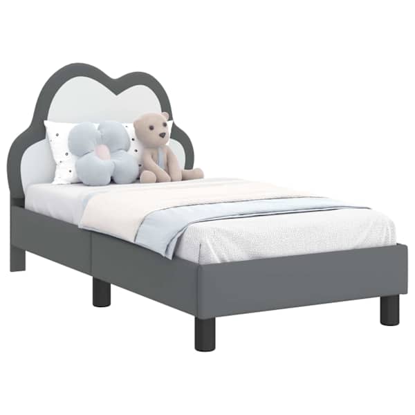 vidaXL Kuni 3-aastase voodi raam koos peatoega Helehall 70 x 140 cm PU