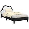 vidaXL Laste voodiraam peatoega Must 80 x 160 cm PU
