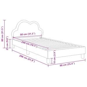 Rám postele pro děti s čelem Modrá 80 x 200 cm PU - obrázek 10