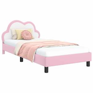 Rám postele pro děti s čelem s čelo Růžová 90 x 190 cm PU - obrázek 2