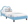 vidaXL Laste voodiraam peatoega Sinine 90 x 200 cm PU