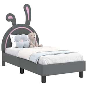 vidaXL Kuni 3-aastase voodi raam koos peatoega Helehall 70 x 140 cm PU