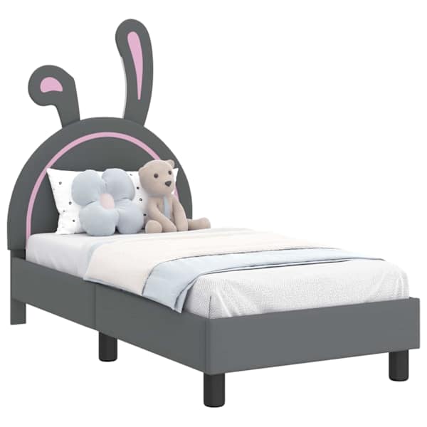 vidaXL Kuni 3-aastase voodi raam koos peatoega Helehall 70 x 140 cm PU