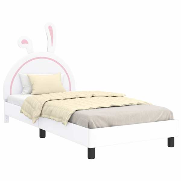 vidaXL Laste voodiraam peatoega Valge 80 x 200 cm PU