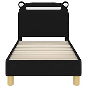 Rám postele pro batole s čelem s čelo Černá 70 x 140 cm Textil - obrázek 5