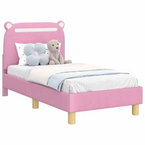 vidaXL Kuni 3-aastase voodi raam koos peatoega peaga Roosa 70 x 140 cm