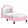 vidaXL Kuni 3-aastase voodi raam koos peatoega Roosa 70 x 140 cm PU