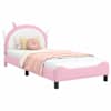 vidaXL Laste voodiraam peatoega Roosa 80 x 200 cm PU