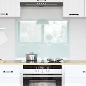 Zaščita za kuhinjo Bela 80 x 60 cm kaljeno steklo