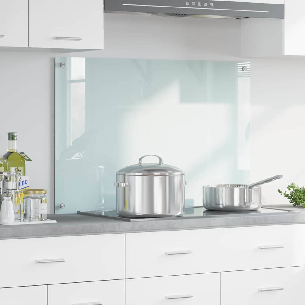 Produse bucătărie - Spate de bucătărie Alb 90 x 60 x 0.8 cm sticlă securizată