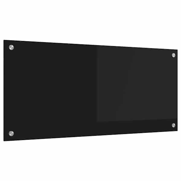 vidaXL K&ouml;&ouml;giseina paneel Must 90 x 40 cm karastatud klaas