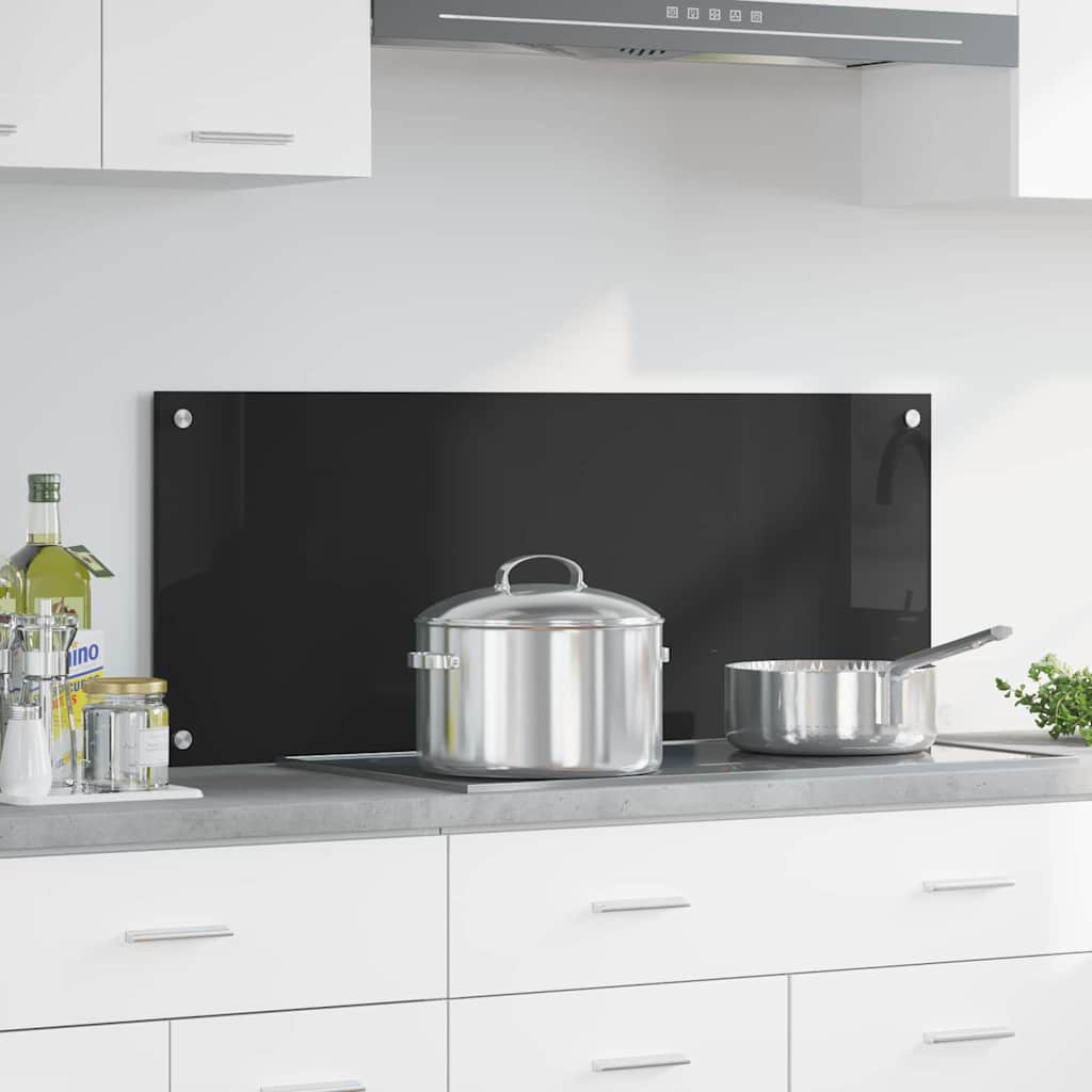 Produse bucătărie - Spate de bucătărie Negru 100 x 40 x 0.8 cm sticlă securizată