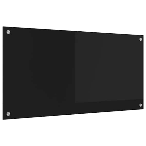 vidaXL K&ouml;&ouml;giseina paneel Must 100 x 50 cm karastatud klaas