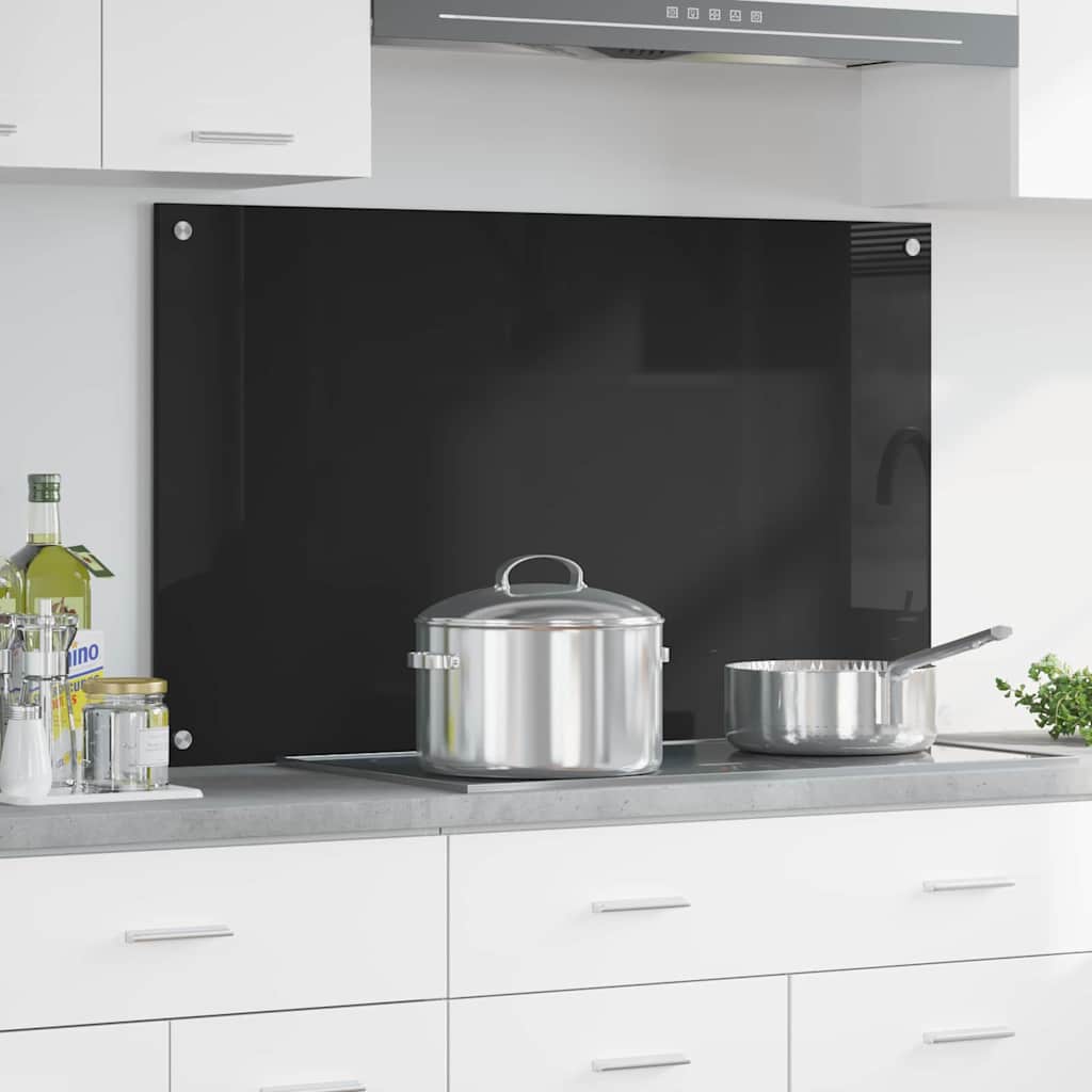 Produse bucătărie - Spate de bucătărie Negru 100 x 60 x 0.8 cm sticlă securizată