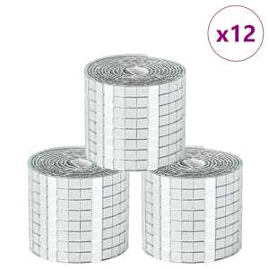 Zrcadlová mozaiková dlaždice 12 pcs Stříbrná 100 x 4 cm Sklo - obrázek 3