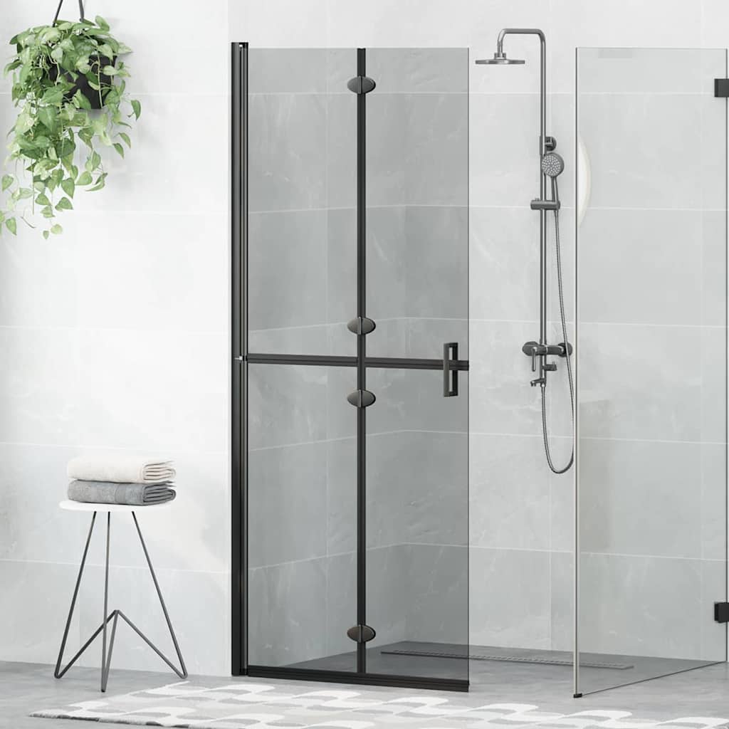 vidaXL Perete de duș Walk-in Negru și transparent închis 80 x 190 cm