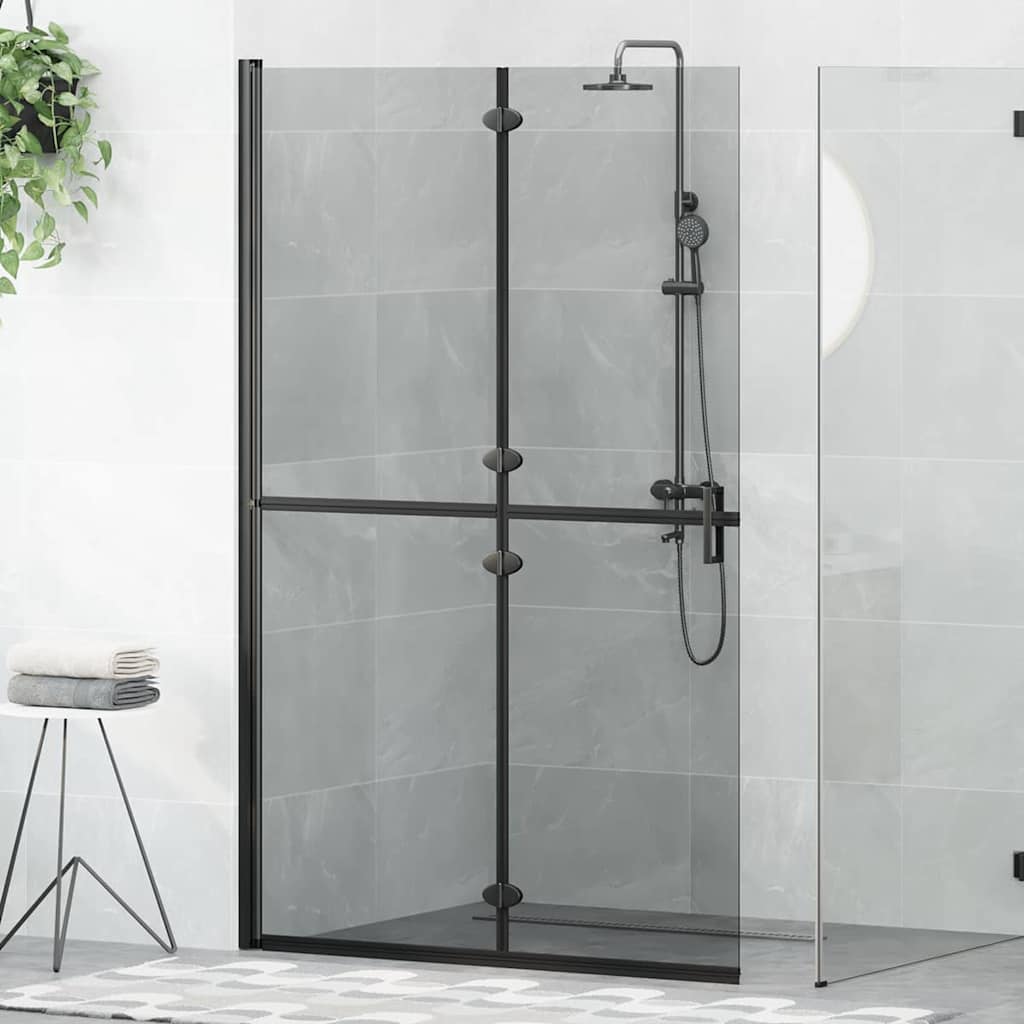 vidaXL Perete de duș Walk-in Negru și transparent închis 120 x 190 cm