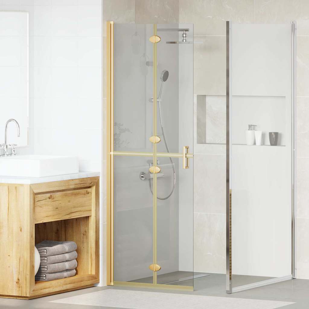 vidaXL Perete de duș Walk-in Altele auriu și transparent 70 x 190 cm