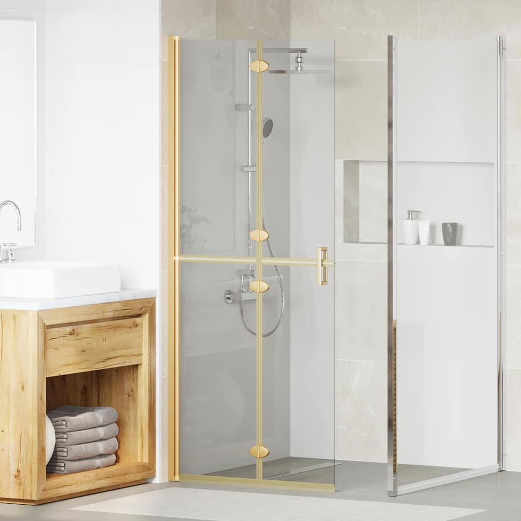 vidaXL Perete de duș Walk-in Altele auriu și transparent 80 x 190 cm