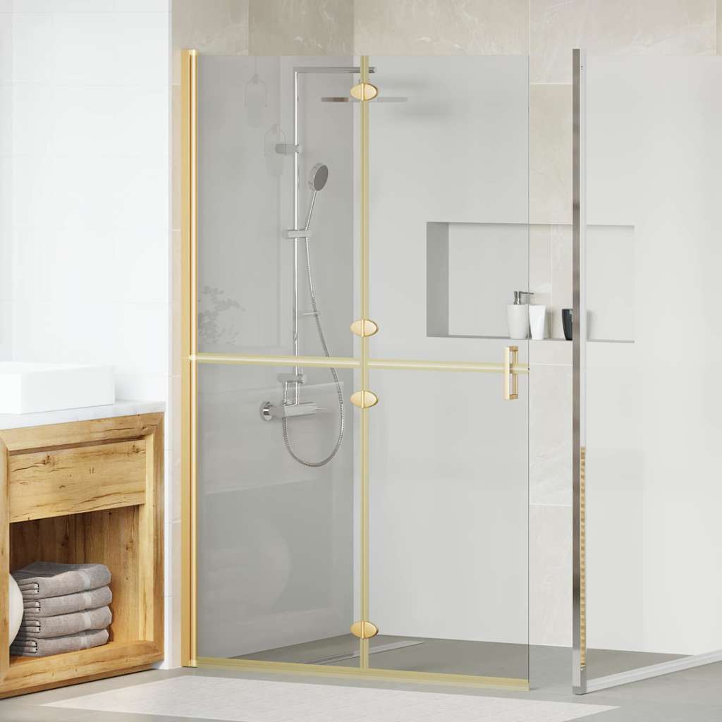 vidaXL Perete de duș Walk-in Altele auriu și transparent 120 x 190 cm