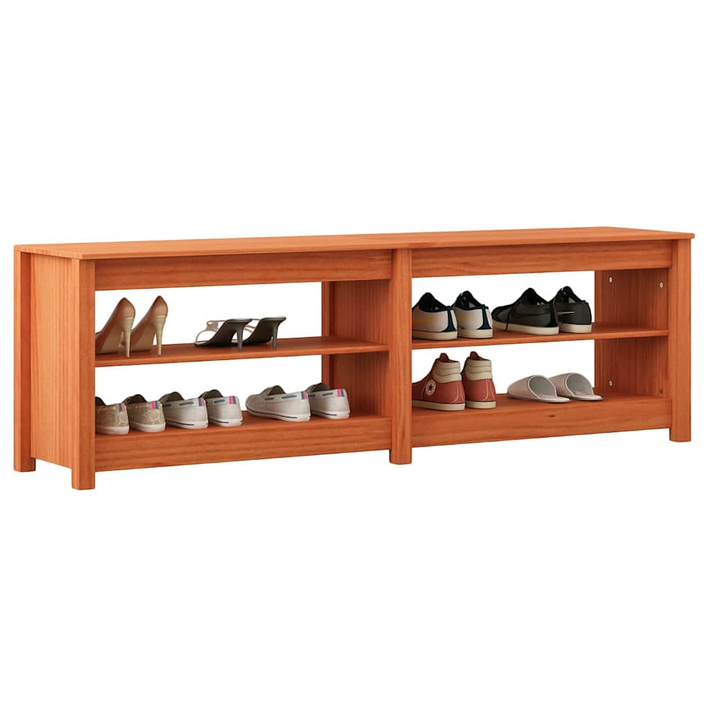vidaXL Schoenenbank Wasbruin 160 x 36,5 x 50 cm Massief grenenhout