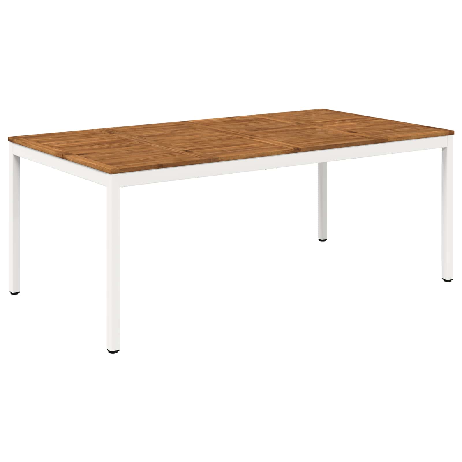 vidaXL Trädgårds Middagsbord Naturlig och vit 196 x 100,5 x 75 cm