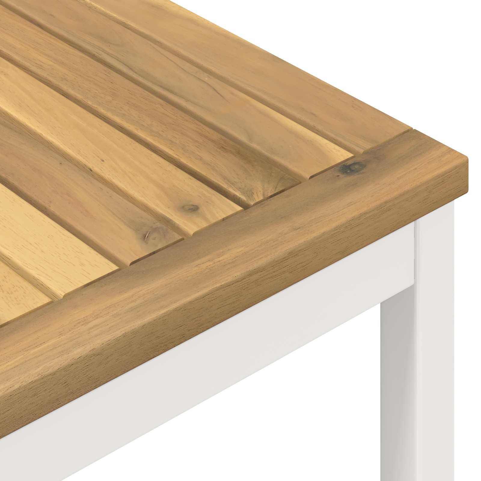 Tuindiner tafel Wit 196 x 100,5 x 75 cm Massief Acaciahout image 6