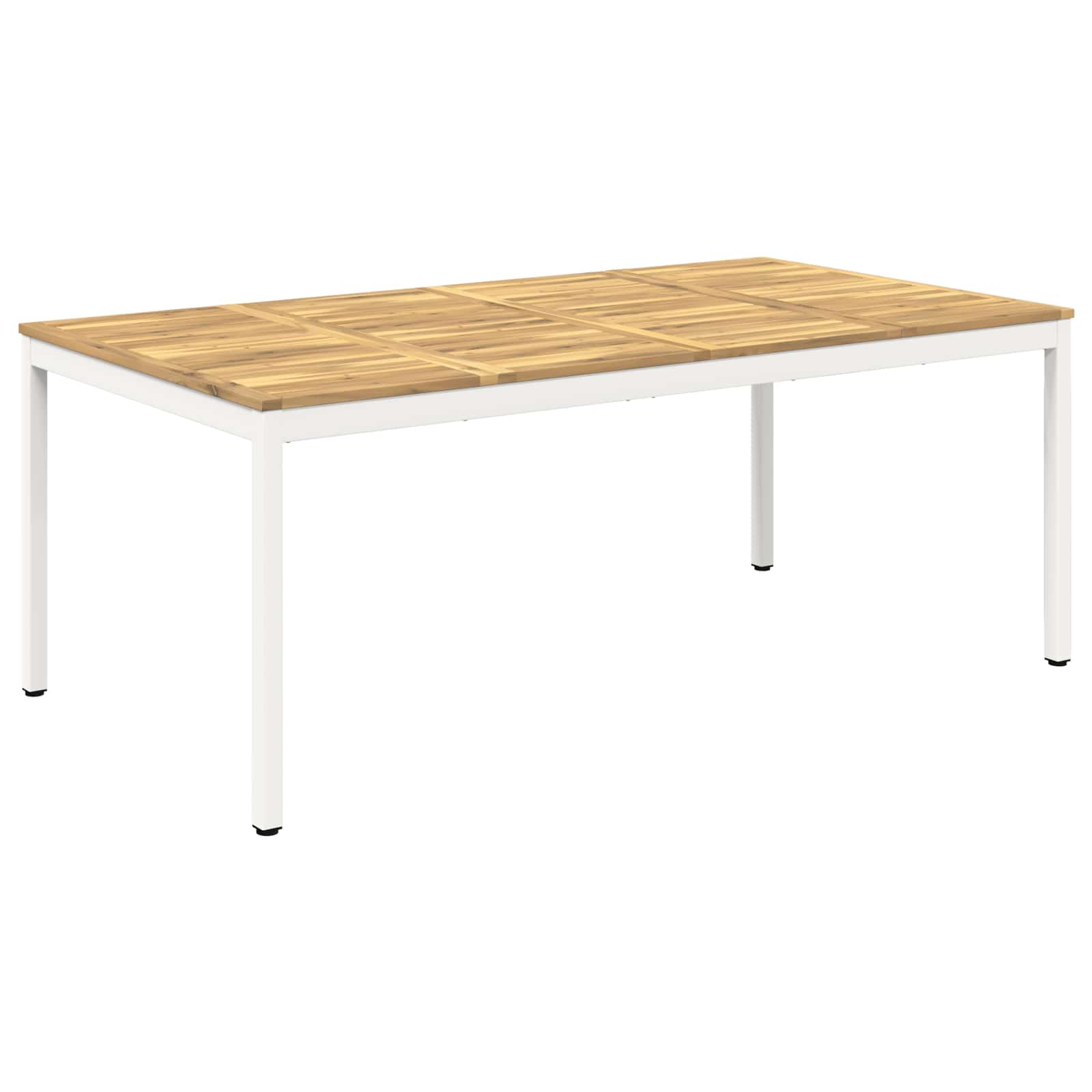 vidaXL Trädgårds Middagsbord Vit 196 x 100,5 x 75 cm Massivt Akaciaträ