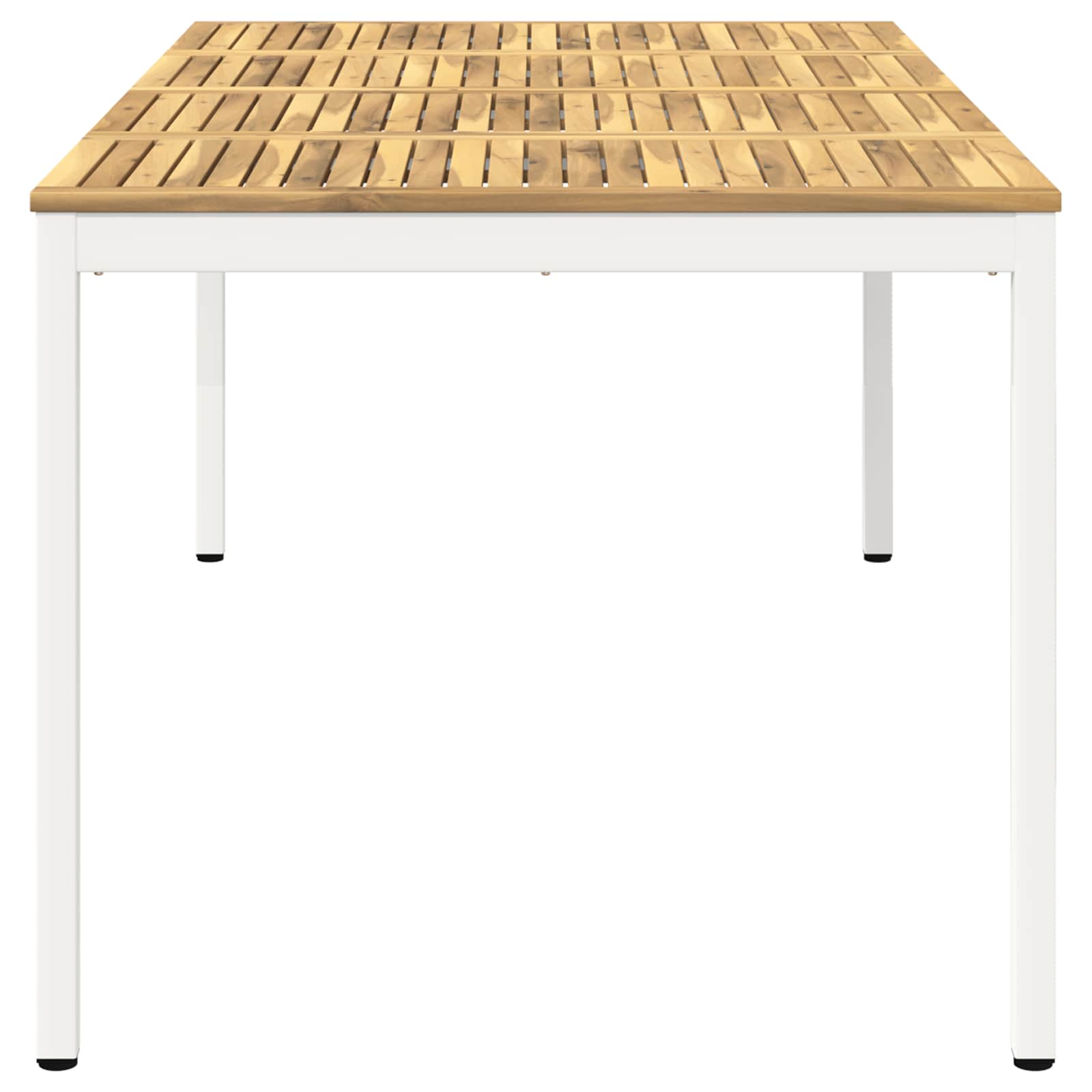 Tuindiner tafel Wit 196 x 100,5 x 75 cm Massief Acaciahout image 4