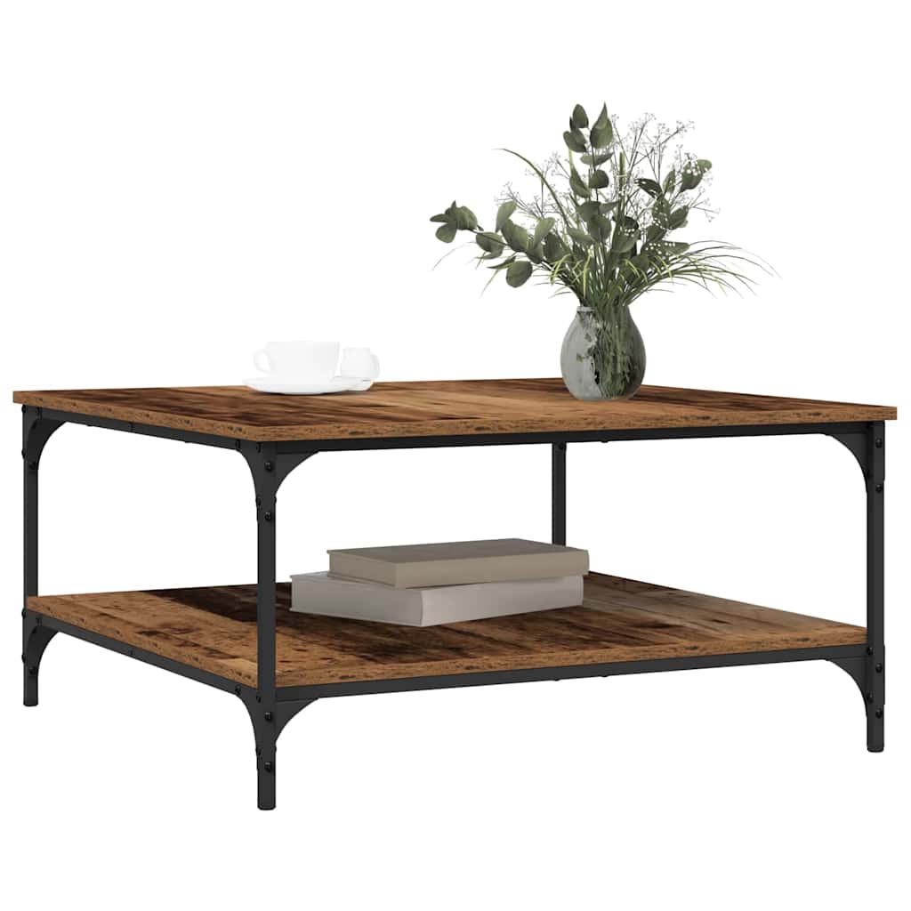 vidaXL Salontafel Oud hout 80 x 80 x 40 cm Bewerkt hout