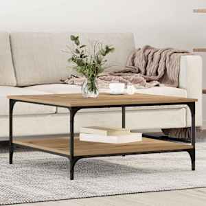 Klubska miza artisan hrast 80 x 80 x 40 cm Konstruiran les