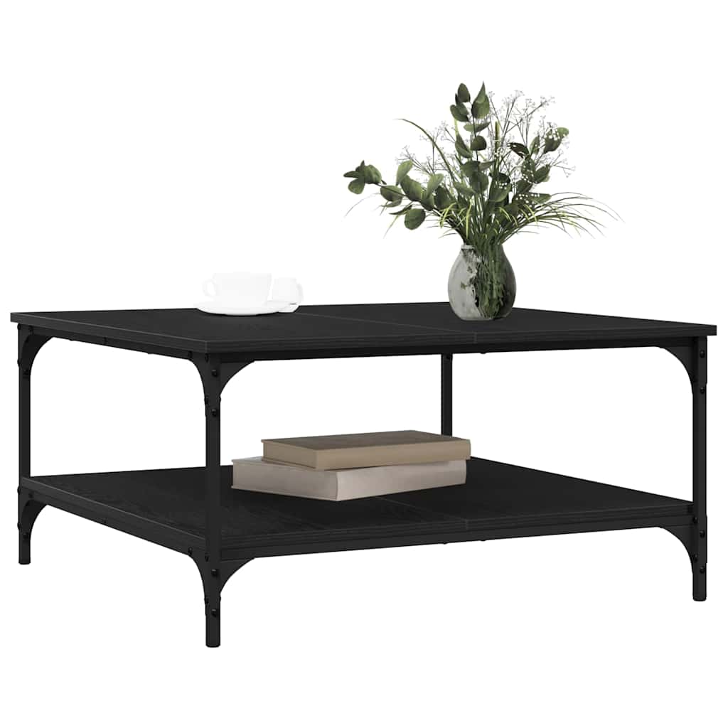 vidaXL Salontafel Zwart eiken 80 x 80 x 40 cm Bewerkt hout