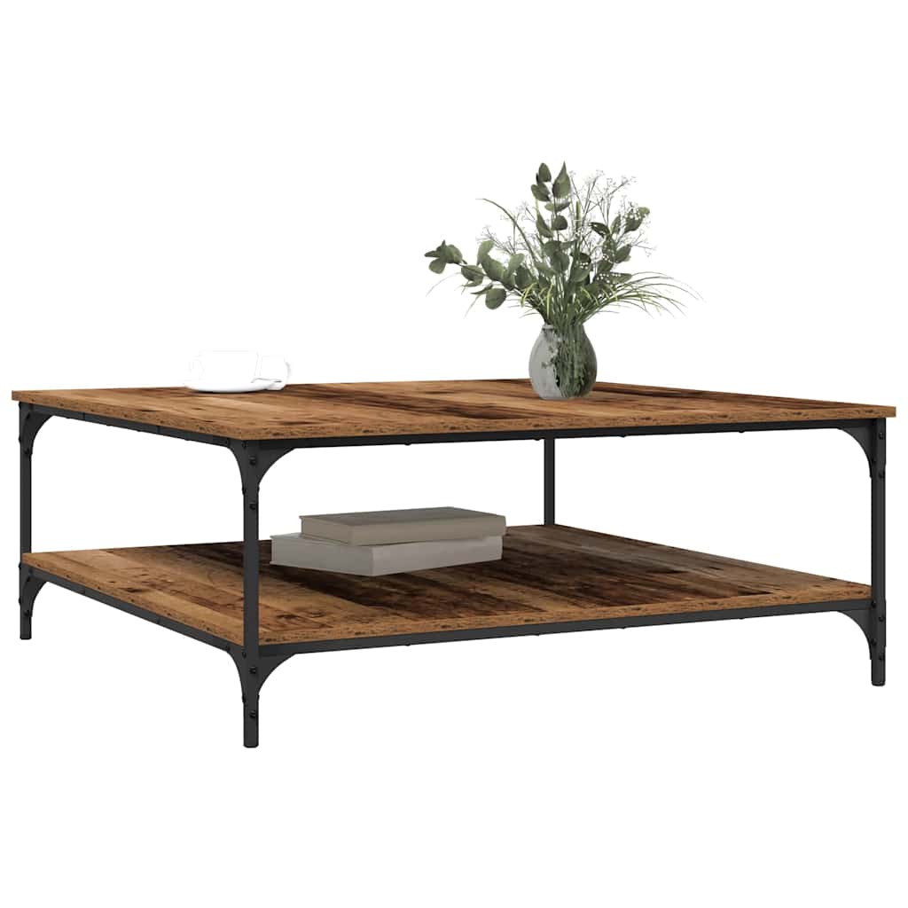 vidaXL Salontafel Oud hout 100 x 100 x 40 cm Bewerkt hout