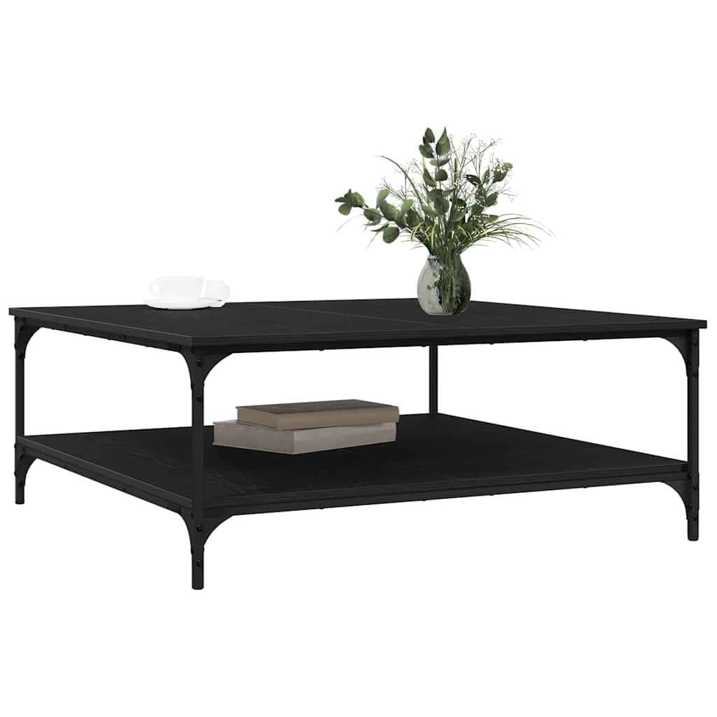 vidaXL Salontafel Zwart eiken 100 x 100 x 40 cm Bewerkt hout