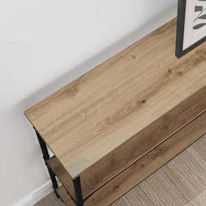 Konzolový stolek s policí Artisanový dub 100 x 22,5 x 75 cm - obrázek 4