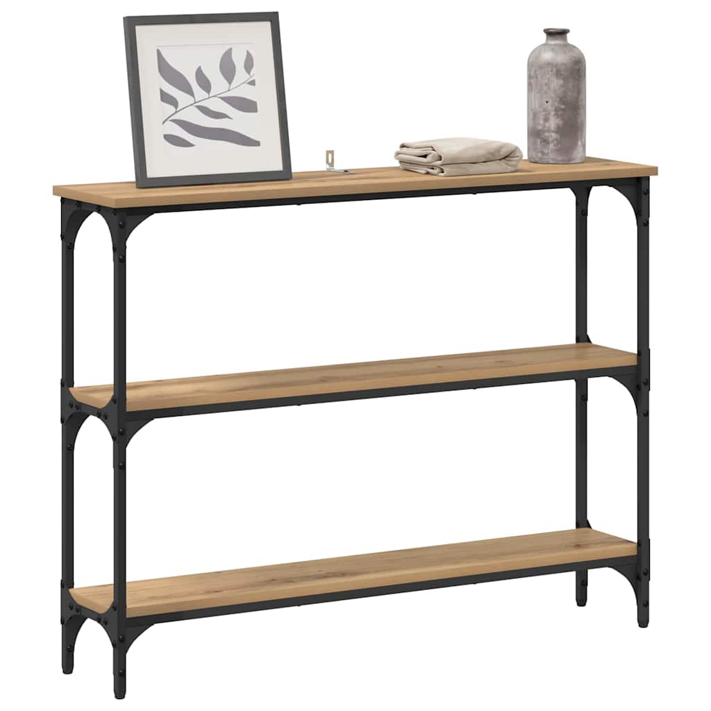 vidaXL Wandtafel met plank artisanaal eikenkleurig 100 x 22.5 x 75 cm