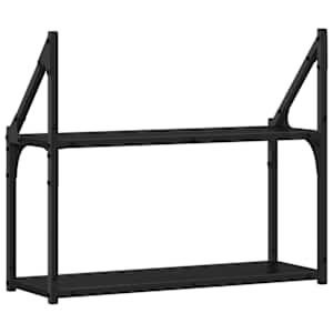 Nástěnná polička Černý dub 60 x 21 x 51 cm kompozitní dřevo - obrázek 7