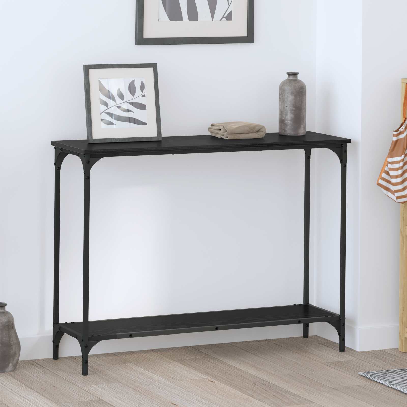 vidaXL Masă de consolă Stejar negru 101 x 30.5 x 75 cm Lemn compozit